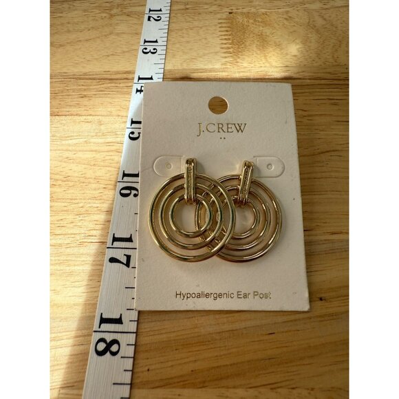 J.Crew Hypoallergenic Gold-Tone Triple Hoop Earrings For Women - Picture 2 of 7